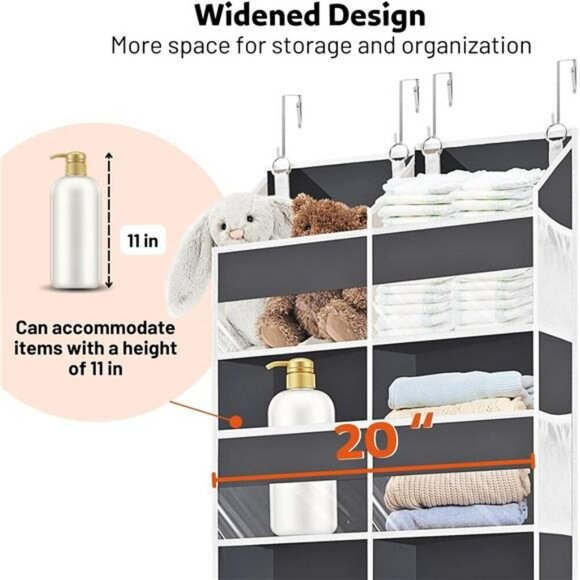 Over Door Organizer 5 Tier 10 Pocket Hanging Storage for Closet Bathroom - Picture 3 of 7